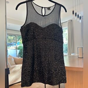 Club Monaco Black Sequin Top